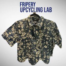 Chemise vintage cropped by fripery upcycling lab 