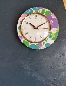 Horloge formica vintage pendule murale silencieuse ronde FFR