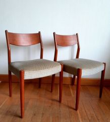 Paire de chaises scandinave en teck vintage 