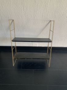 Etagère vintage 1960 String murale noir doré - 58 x 49 cm