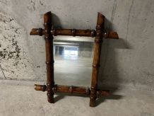 Miroir faux bambou années 60