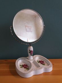 Miroir à poser socle en porcelaine 