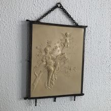 Miroir vintage 1920 triptyque barbier JB breveté SGDG - 30 x