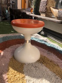 Tabouret Space Age ROBUR ORANGE ET BLANC 