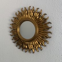 Miroir vintage 1960 soleil or sorcière - 47 cm