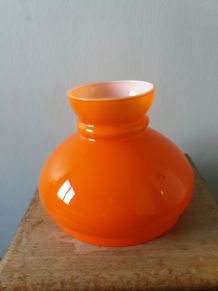 Abat-jour globe opaline orange