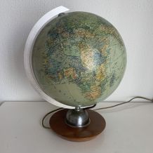 Globe vintage 1960 terrestre Verre JRO Verlag français - 35 