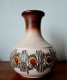 Vase 1970 en céramique allemande vintage