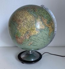 Globe vintage 1950 terrestre verre Colomb édition politique 