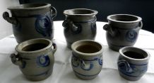 Vintage : ensemble d’anciens pots en grès d’Alsace