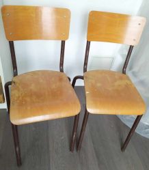 Lot de 2 chaises d'école