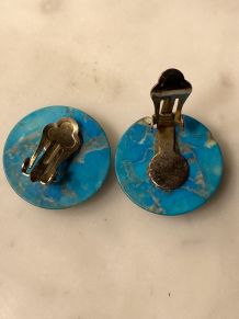 Clips pastille turquoise vintage '70