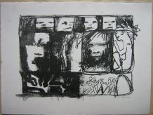 Lithographie d'Etienne Meneau "Portraits"