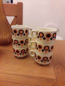 Lot de 6 tasses expresso vintage