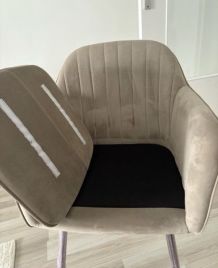 6 chaises couleur taupe