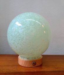 Lampe à poser verre de Clichy vert d'eau 