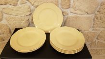 8 assiettes plates ivoire décagonales Villeroy et Boch 