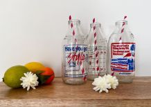 Bouteilles de lait anglaises vintage