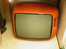tv télé années 70 orange