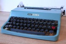 Machine à écrire Olivetti années 50 couleur bleu gris