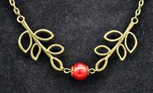 COLLIER BRANCHES ET PERLE NACREE