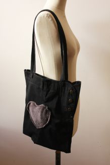 Tote bag noir Upcyclé