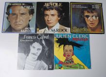 vinyle Sardou, Julien Clerc, Francis Cabrel 45 tours