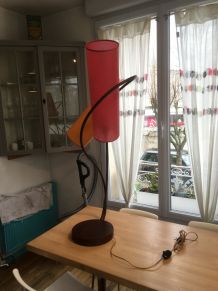 Superbe Lampe double fer forgé forme végétale inspiration art-déco art-nouveau