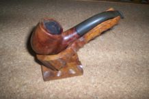 pipe fumeur + porte pipe en bois 