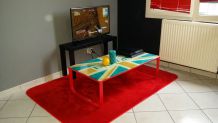 Table basse avec meuble tv et tapis 