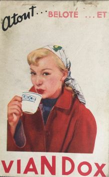 Publicité  VIANDOX  belote 1953