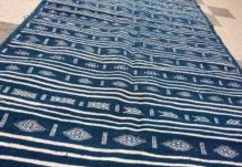 Tapis berbère bleu et blanc fait main 235cm*140cm