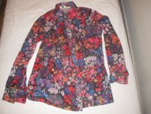 chemise motif fleurs vintage 70