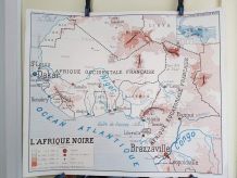 carte géographique scolaire Rossignol des années 50 