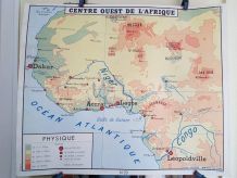 carte géographique scolaire Rossignol des années 60  