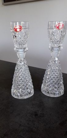 2 flacons  en cristal de bohème