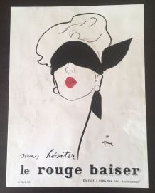 Publicité Rouge Baiser par René Gruau