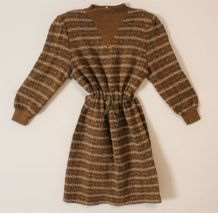 Robe pull laine vintage 80 tricot maille neuve