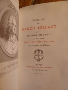 "Histoire de Manon LESCAUT" 2 vol. 6 eau fortes par Hedouin