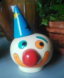 Ancienne tirelire en bois "clown" - FMF - années 60