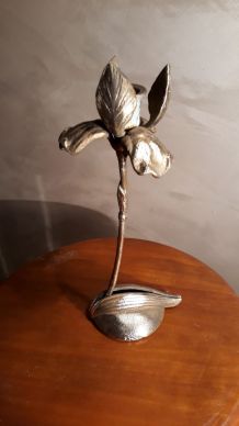 bougeoir  bronze  art nouveau     28x10