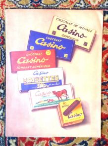 Ancien protège cahier publicitaire "chocolat Casino"