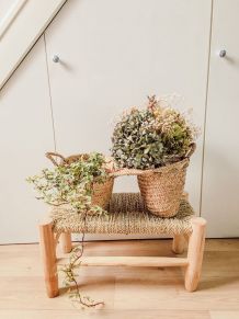 Panier double en feuilles de palmier 