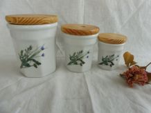 Lot 3 pot confiture ou conservation en porcelaine