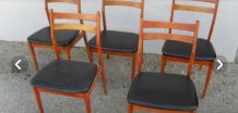 5 chaises style scabdinaves vintage