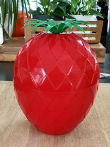 Seau à glaçons ananas rouge vintage