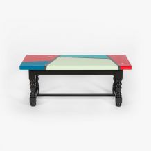 Table basse en chêne massif colorée design
