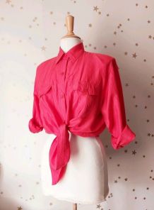 90s chemise soie rouge oversize