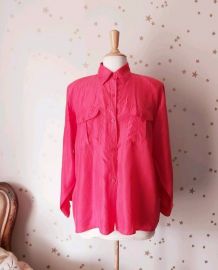 90s chemise soie rouge oversize
