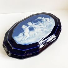 Boîte en céramique bleu